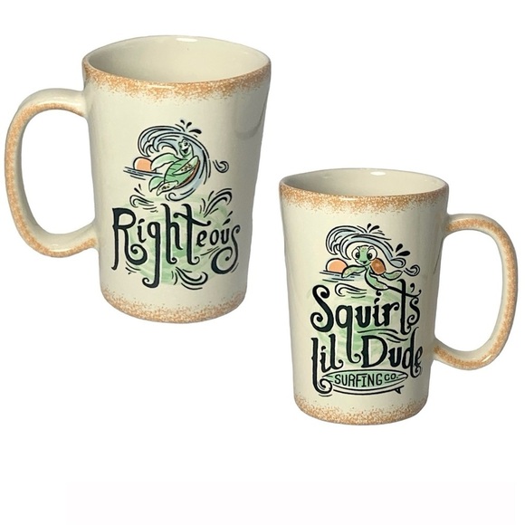 Disney Pixar Finding Nemo Crush “Righteous” & “Squirt’s Lil Dude Surfing Co” Mug - Picture 1 of 12
